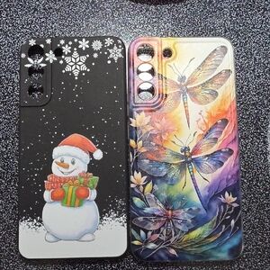 Colorful Dragonfly and Snowman Phone Cases